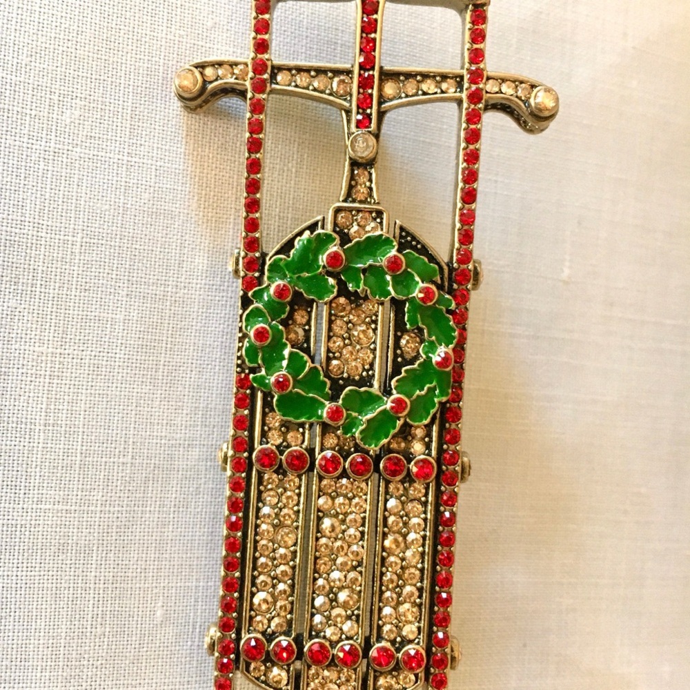 Christmas Sled Brooch Heidi Daus